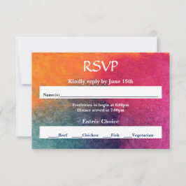 Laranja Azul Rosa Aquarela - RSVP