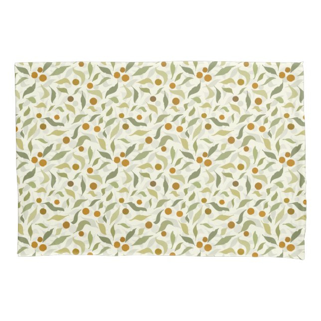 Laranja Berries e Folhas no creme - padrão. (Frente)