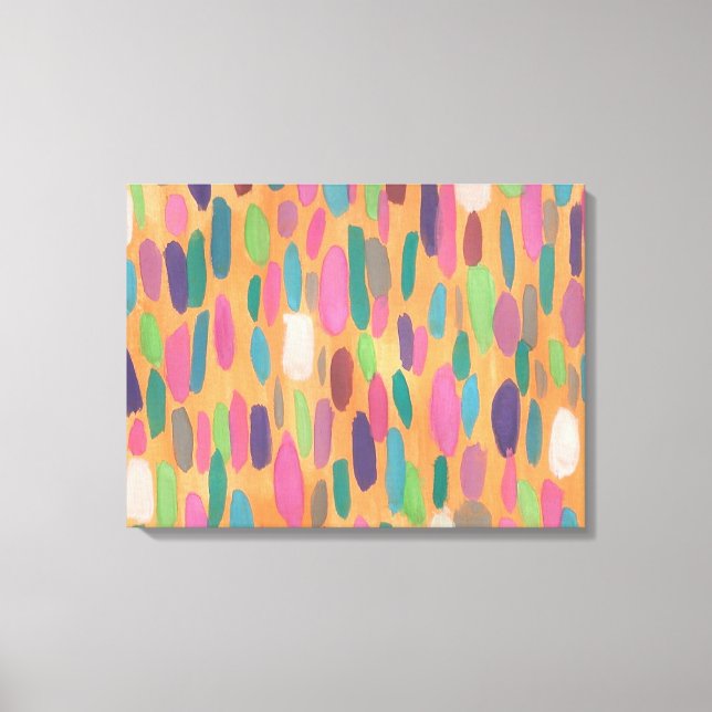 Laranja Brushstrokes Abstrato Canvas Art Impressão (Frente)