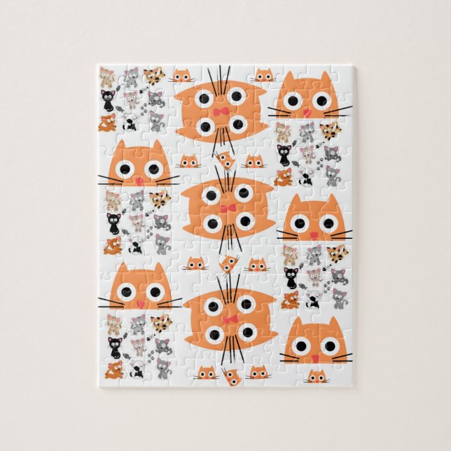 Laranja Cats Jigsera Quebra-cabeça (Vertical)