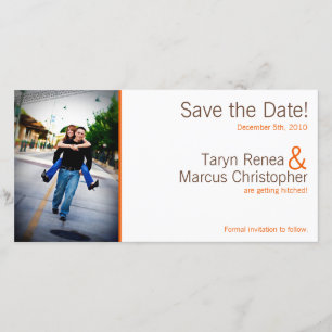 laranja Chevron de Brown do anúncio do noivado 4x8