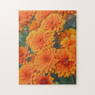 Laranja Chrysanthemum Flower Art Quebra-cabeça