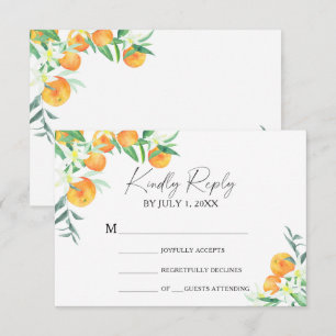 Laranja cítrica - Cartão de Resposta de Casamento