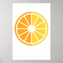 Laranja Citrus Retro Fruta Poster 60's 70