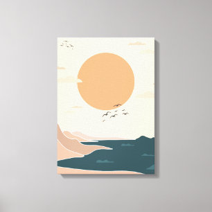 Laranja de pêssego e Canvas ilustrada de chá