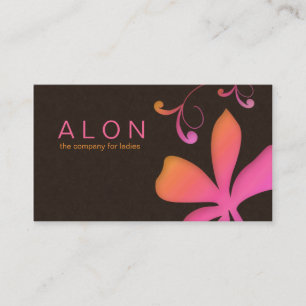 Laranja do rosa da flor do cartão de visita do