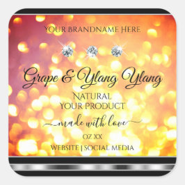 Laranja Dourada de etiquetas de produto com brilho