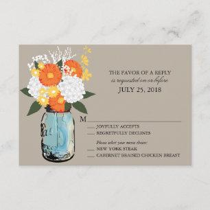 Laranja e Amarelo Citrus Bloom Mason Jar RSVP