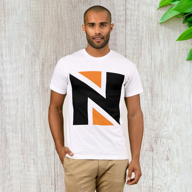 Laranja E Preto - Letra N Mens T-Shirt (Criador carregado)