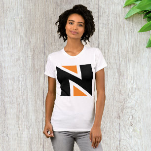 Laranja E Preto - Letra N Mulher - Camisa T