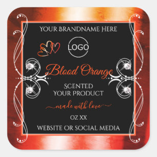 Laranja Elegante Etiqueta de produto Vermelho Lara
