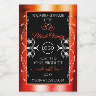 Laranja Elegante Etiqueta de produto Vermelho Lara