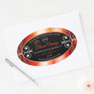 Laranja Elegante Etiqueta de produto Vermelho Lara