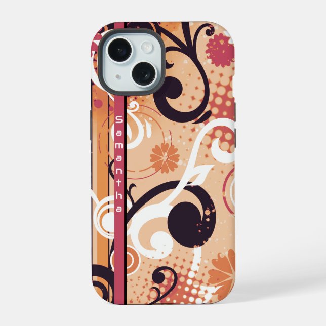 Laranja Frutiger Metro Floral (Verso)