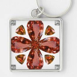 Laranja Gemstone Diamond Art, Orange Chaveiro