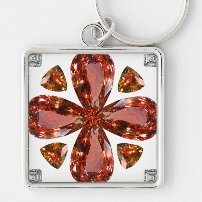 Laranja Gemstone Diamond Art, Orange Chaveiro (Frente)
