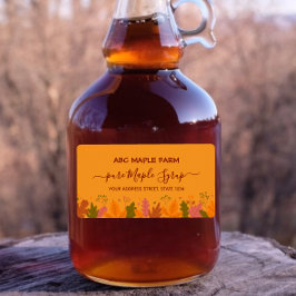 Laranja Maple Deixa O Mapeador De Borda Etiqueta X