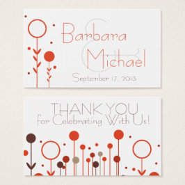 Laranja Moderno Ponto Floral Simples Casamento Mar