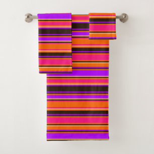 Laranja Negrito, Magenta, E Conjunto De Toalhas Em