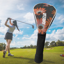 Laranja Negro Personalizado Monograma Floral