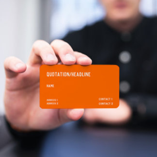 laranja néon - código QR - cartão de visita