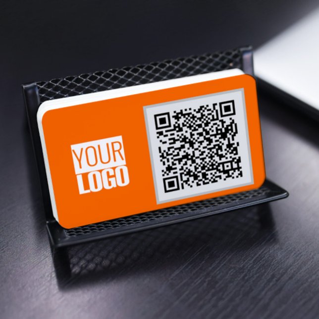 laranja neon - código QR - Cartão de visita (Criador carregado)