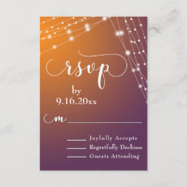 Laranja Plum Ombre & Light Strings Casando RSVP 2