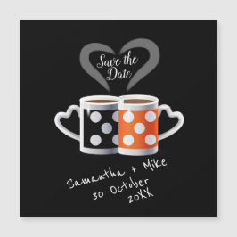Laranja + Preto Design de Cor de Café Salve a Data