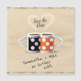 Laranja + Preto Design de Cor de Café Salve a Data
