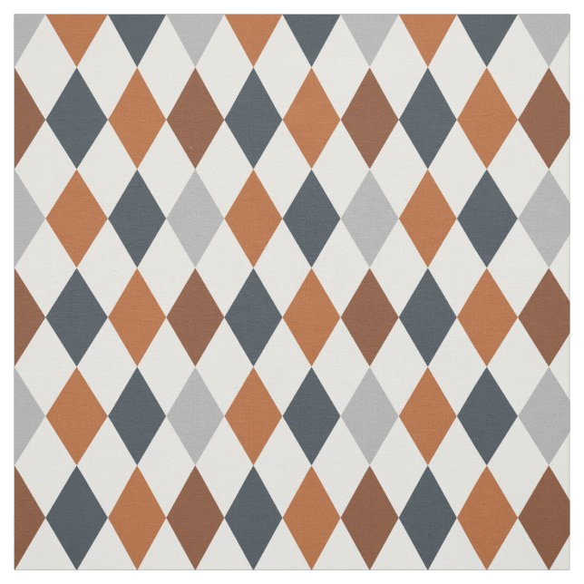 Laranja queimada Longhorn e Cinza Argyle Tecido Pa (Modelo)