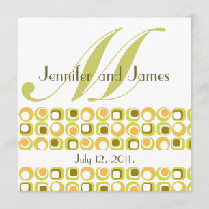 Laranja retro do rosa do convite do casamento do