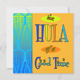 Laranja Retro Luau Hula de Convites de Bom Tempo