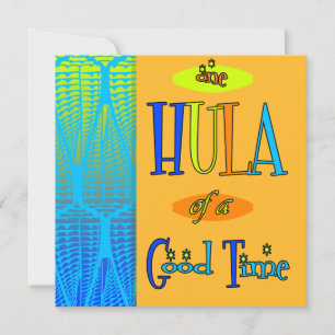 Laranja Retro Luau Hula de Convites em Bom Tempo