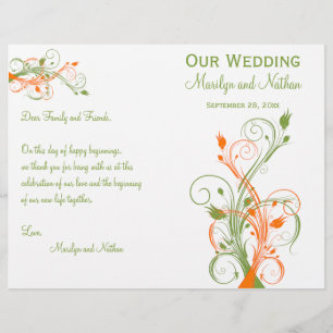 Laranja verde do programa do casamento White