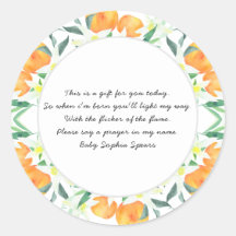 Laranjas - Etiqueta de Velas de Oração