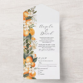 Laranjas Florais Fruta Convite de casamento e RSVP