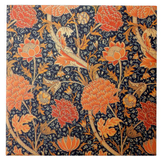 Lareira de azulejo cerâmica William Morris designs