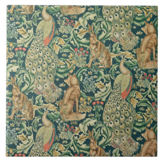 Lareira de azulejo cerâmica William Morris designs