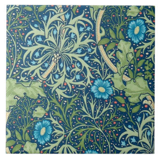 Lareira de azulejo cerâmica William Morris designs