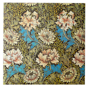 Lareira de azulejo cerâmica William Morris designs