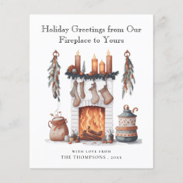 Lareira Festiva Merry Cartão de Natal