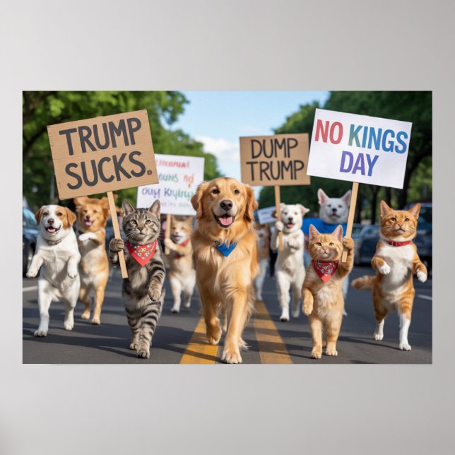 Large No Kings Day Pet Poster  (Frente)