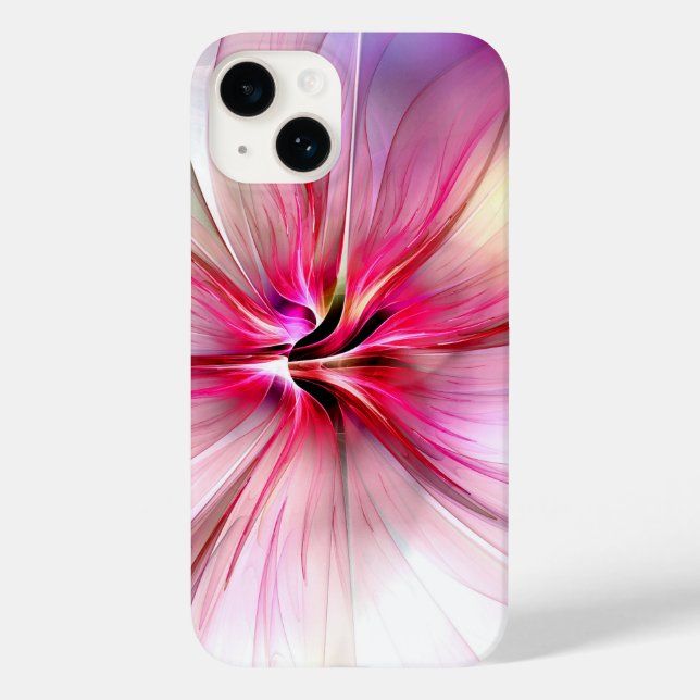 Large Pink Modern Flower Phone Case (Verso)