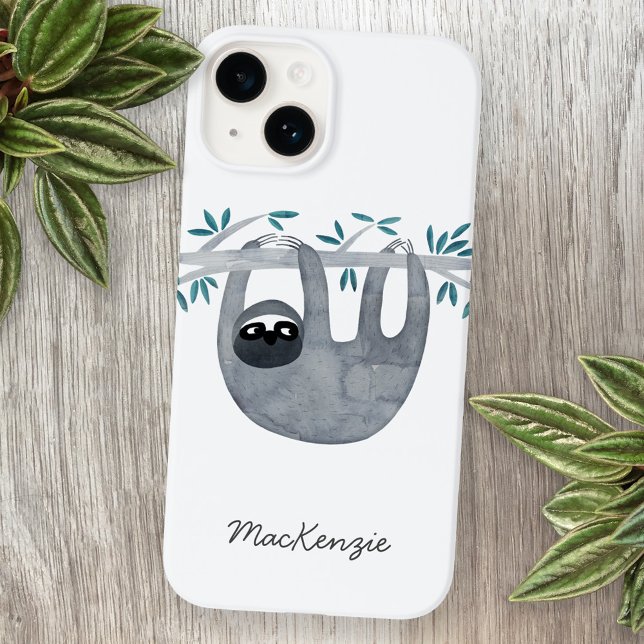 Largura Personalizada (Sloth watercolor personalized cell phone case)