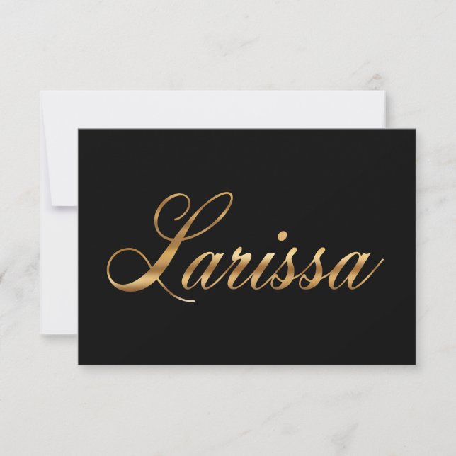 Larissa gold Design Lettering Karte (Frente)