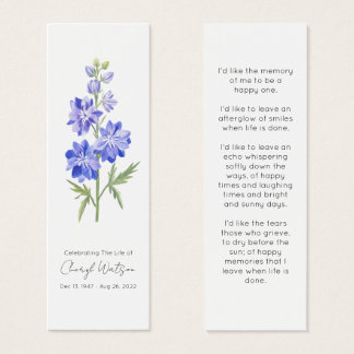 Larkspur | Marcador de Livro Mini Memorial Simples