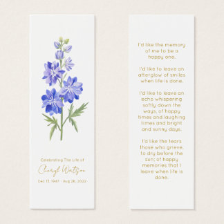 Larkspur | Marcador de Livro Mini Memorial Simples
