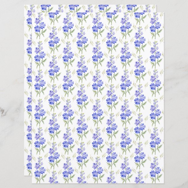 Larkspur Scrapbook Paper (Frente/Verso)