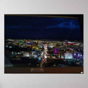 Las Vegas - não se incline no impressão de vidro