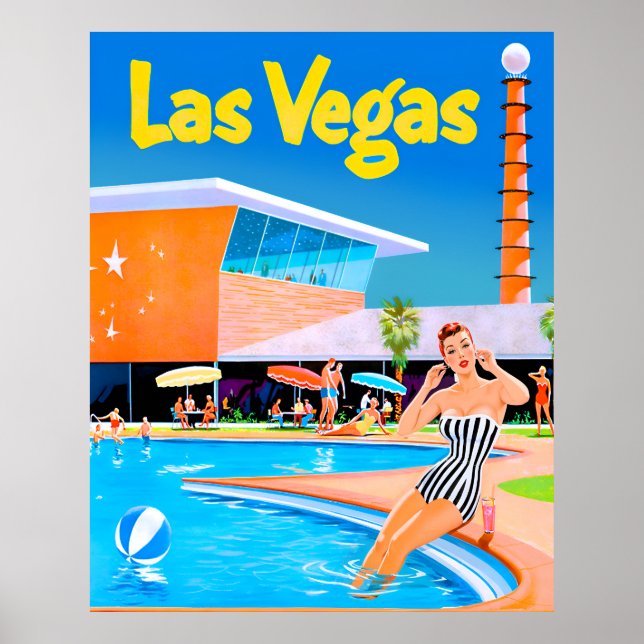 Las Vegas, poster de viagens de Nevada (Frente)